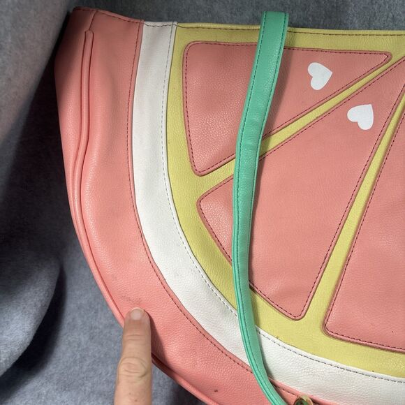 Luv Betsey By Betsey Johnson Purse W Coin Purse Orange Slice Fruit Pink Yellow - Picture 5 of 16